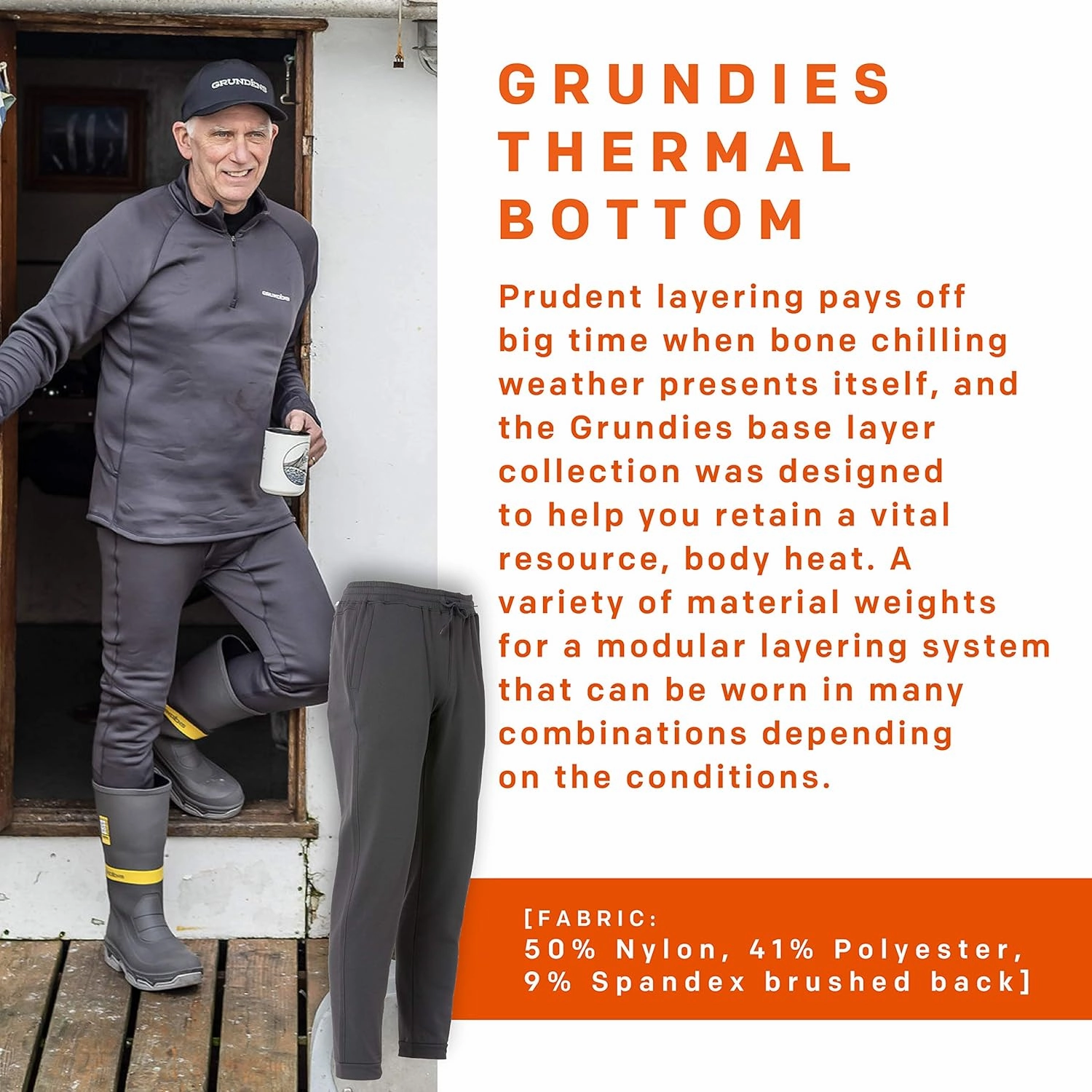 Grundens Men’s Grundies Thermal Bottom | Base Layer, Anti-Odor