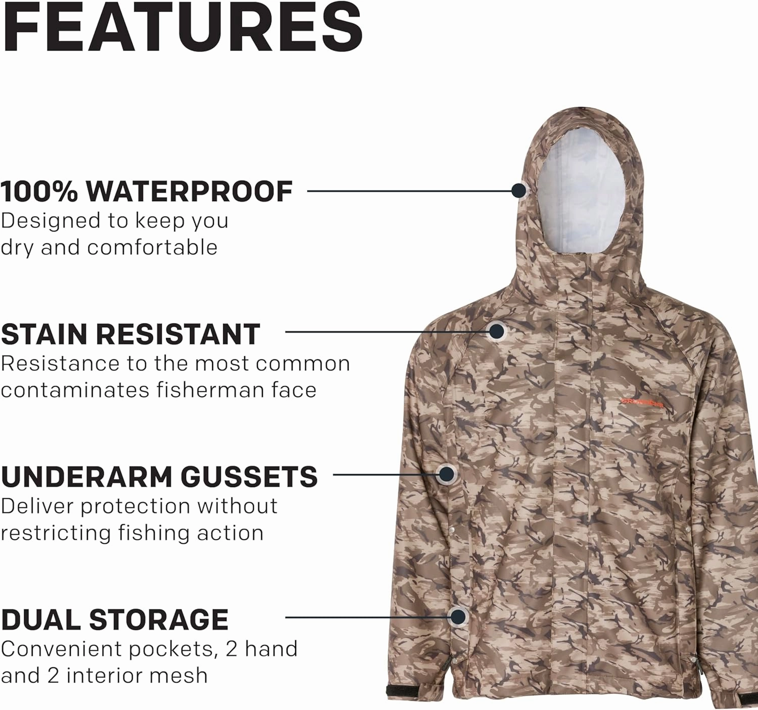 Grundens Men’s Neptune Commercial Fishing Jacket | Waterproof, Adjustable
