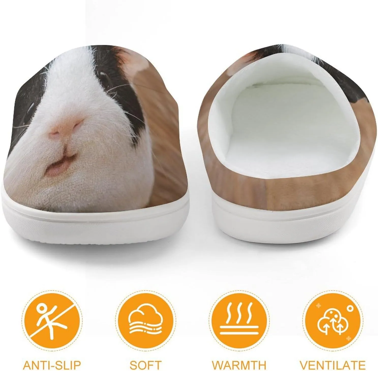 Guinea Eats Cabbage Leaves Boys Slippers House Shoes Indoor Comfy Fuzzy Plush Non Slip Slippers 82