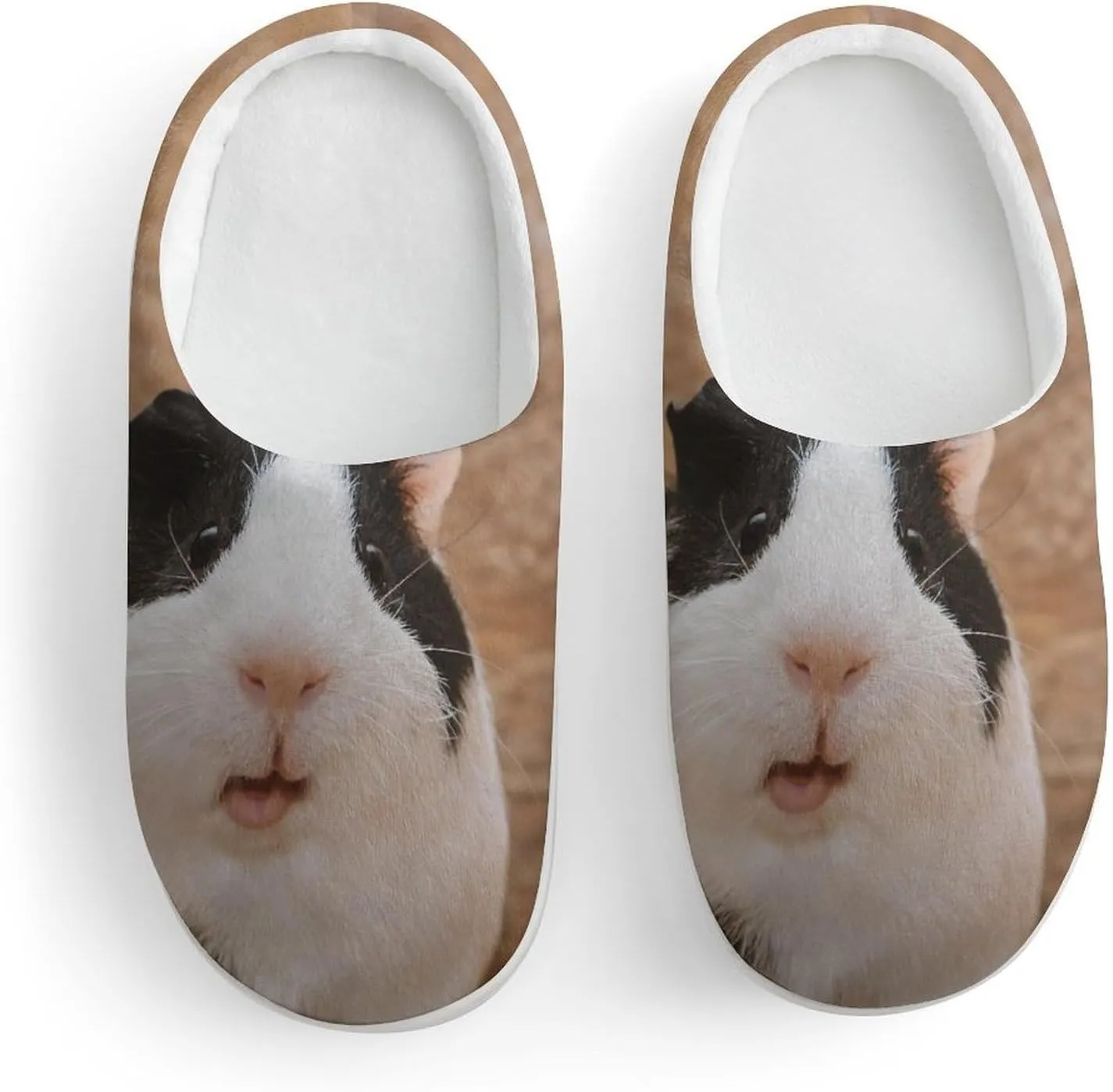 Guinea Eats Cabbage Leaves Boys Slippers House Shoes Indoor Comfy Fuzzy Plush Non Slip Slippers 82