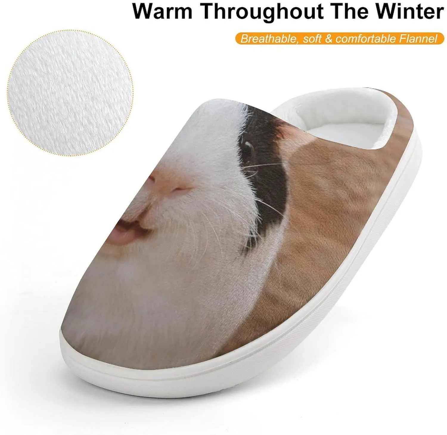 Guinea Eats Cabbage Leaves Boys Slippers House Shoes Indoor Comfy Fuzzy Plush Non Slip Slippers 82