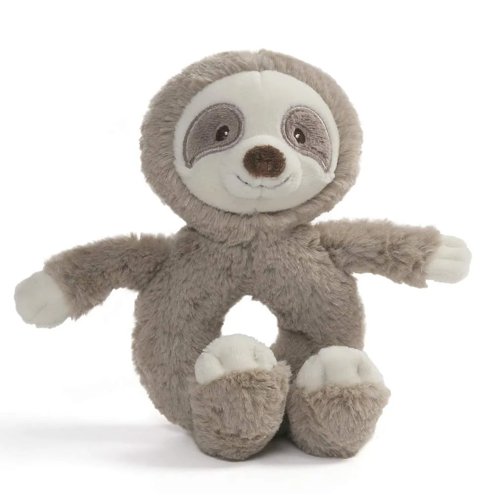 GUND Baby GUND Toothpick Sloth Rattle Plush Stuffed Animal 12", Taupe