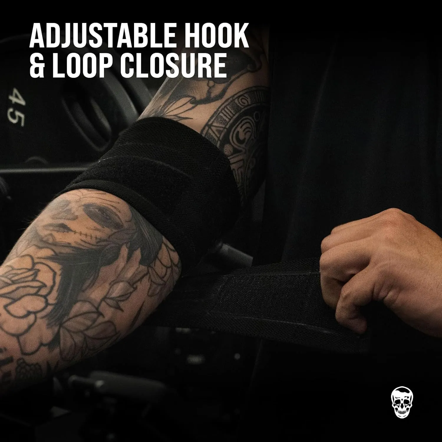 Gymreapers Weightlifting Elbow Wraps (1 Pair) - Flexible 40'' Elbow Compression Strap & Joint Support Brace - for Bench Press, Powerlifting, and Pressing