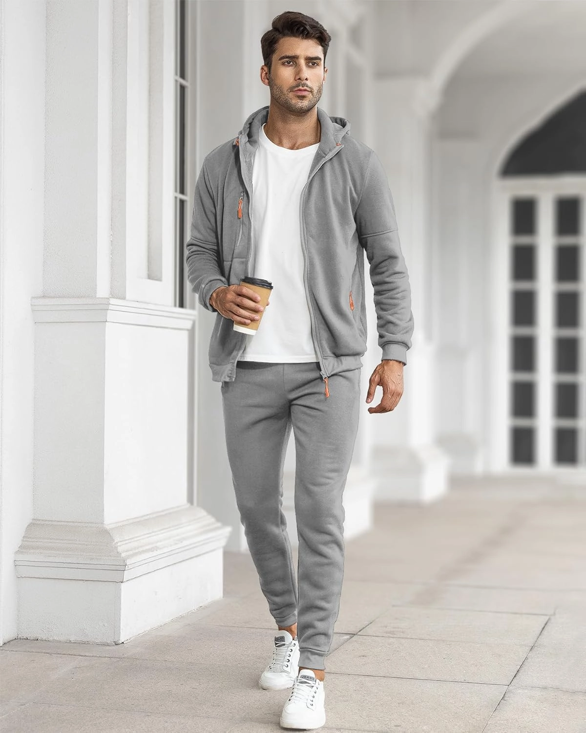 Hakjay Sweatsuits for Men 2 Piece Hoodie Men's Jogging Tracksuit Set Casual Athletic Long Sleeve Outfit Pullover Suit Set