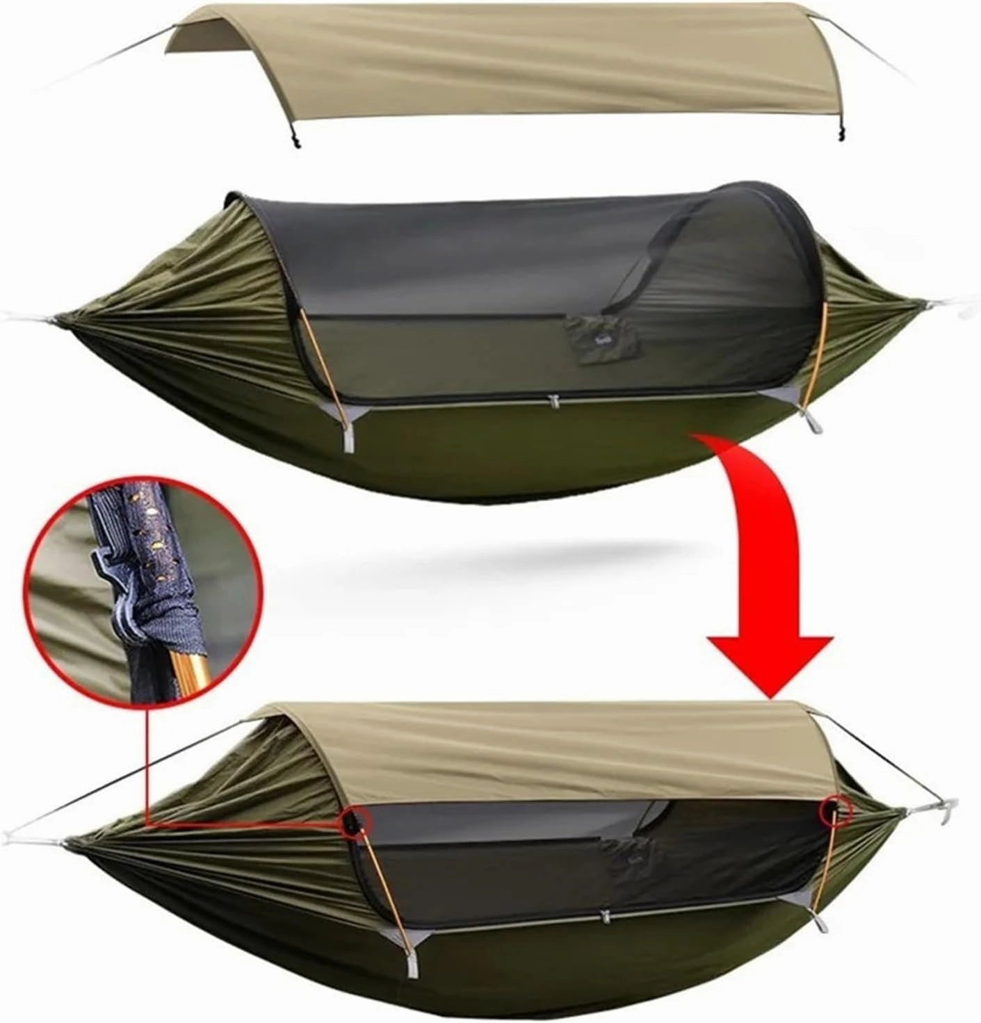 Hammock Travel Hammock, Outdoor, Sun Shading, Single Or Double Person with Mosquito Ne Lightweight(Camouflage2.0)