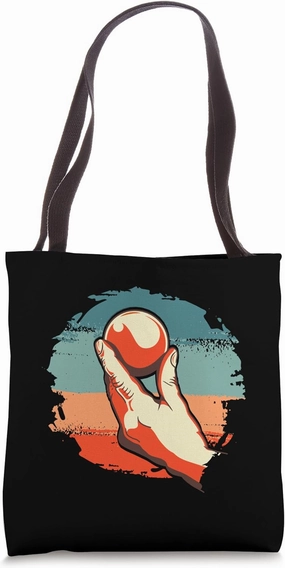 Hand Holding Boules Ball Design Tote Bag