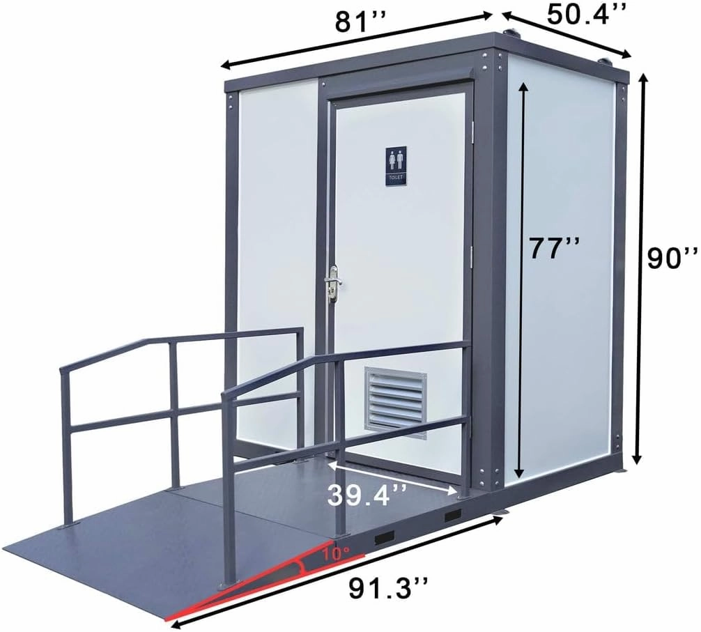 Handicap-Accessible Portable Restroom for Disabled, Outdoor Mobile Toilet for Concerts, Conventions, Construction, Sporting Events