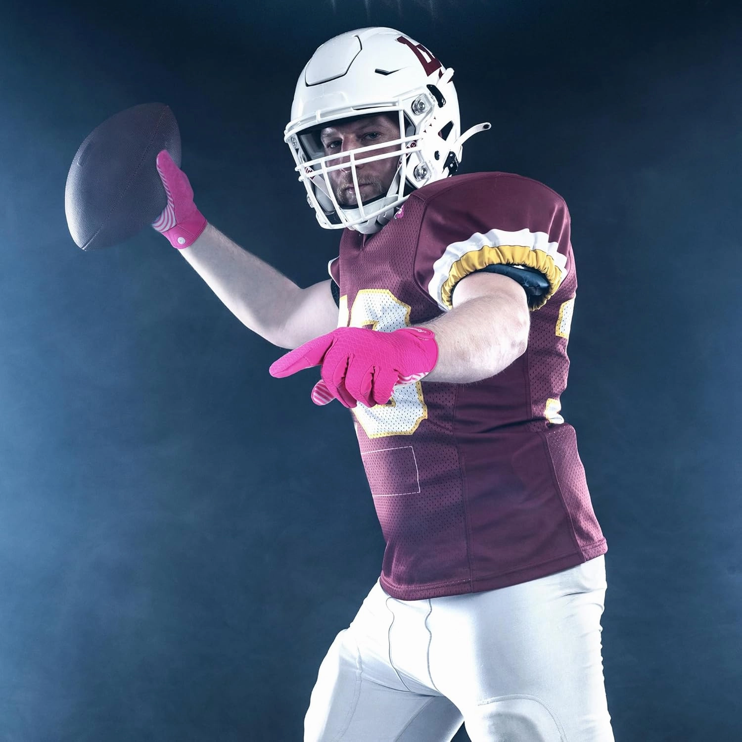 HANDLANDY Football Gloves Men, Sticky Wide Receiver Grip Gloves, Stretch Fit Football Glove Adult
