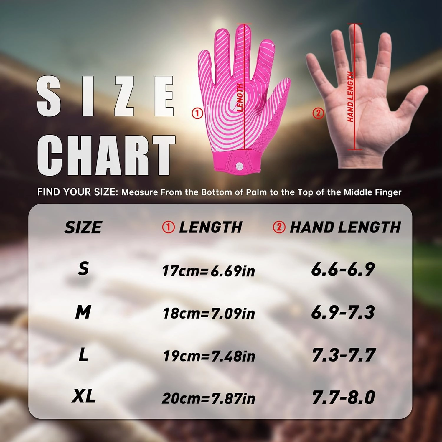 HANDLANDY Football Gloves Men, Sticky Wide Receiver Grip Gloves, Stretch Fit Football Glove Adult