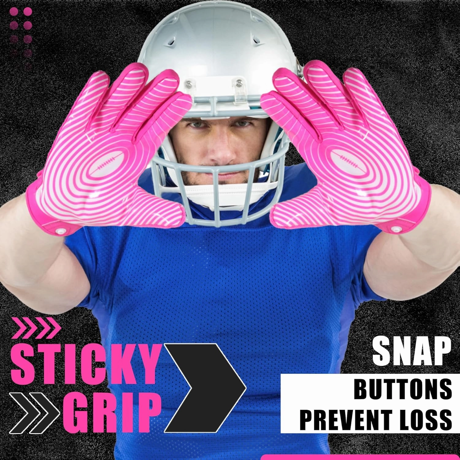 HANDLANDY Football Gloves Men, Sticky Wide Receiver Grip Gloves, Stretch Fit Football Glove Adult