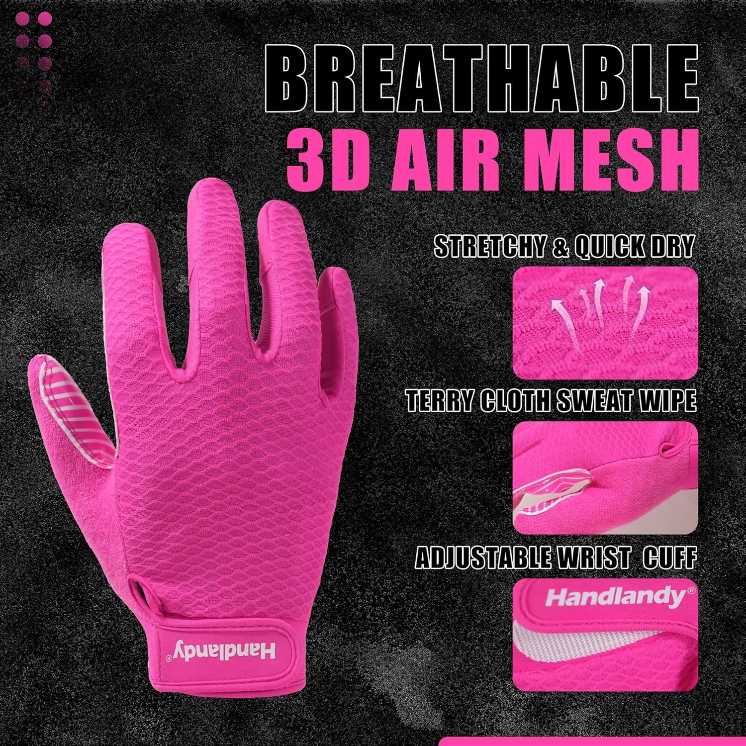 HANDLANDY Football Gloves Men, Sticky Wide Receiver Grip Gloves, Stretch Fit Football Glove Adult