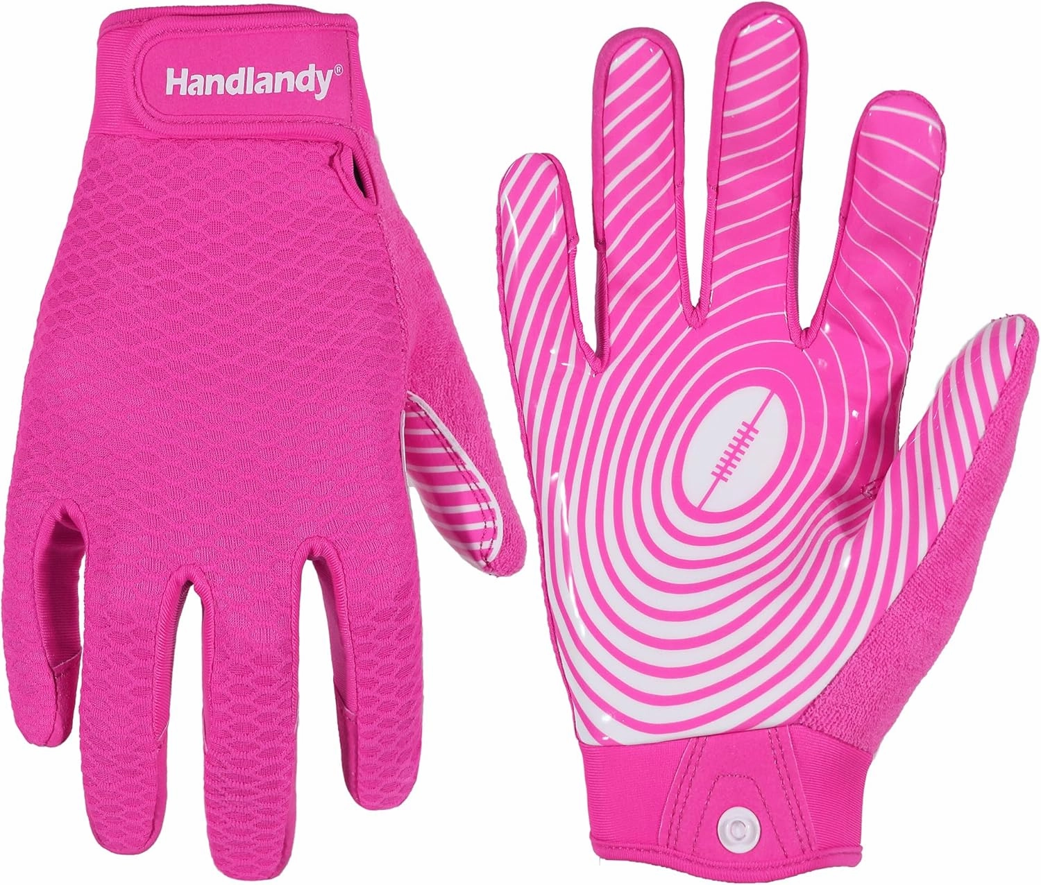 HANDLANDY Football Gloves Men, Sticky Wide Receiver Grip Gloves, Stretch Fit Football Glove Adult