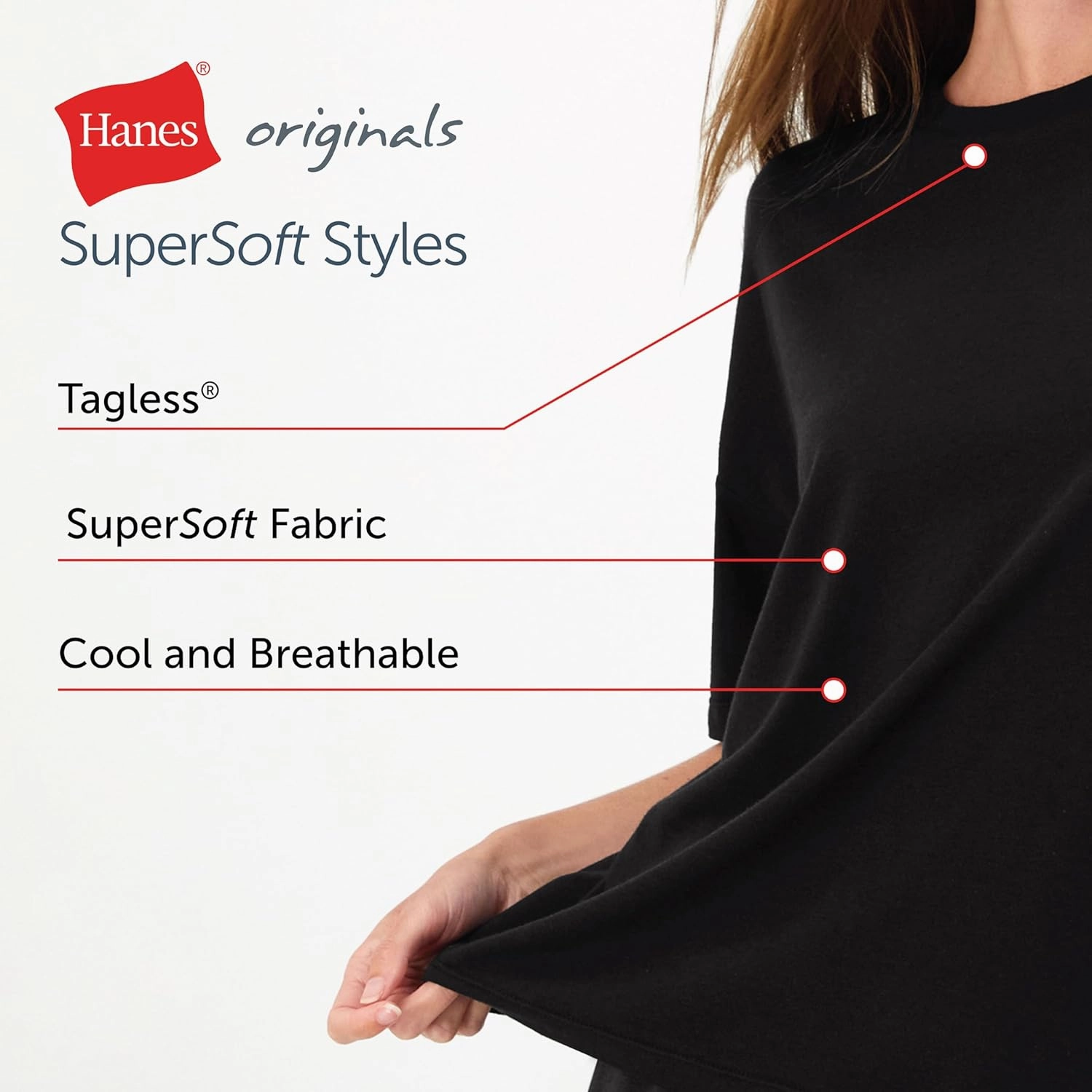 Hanes Women's Originals 2 Piece Lounge, Comfywear Supersoft Boxy T-Shirt & Sleep Shorts Loungewear Set