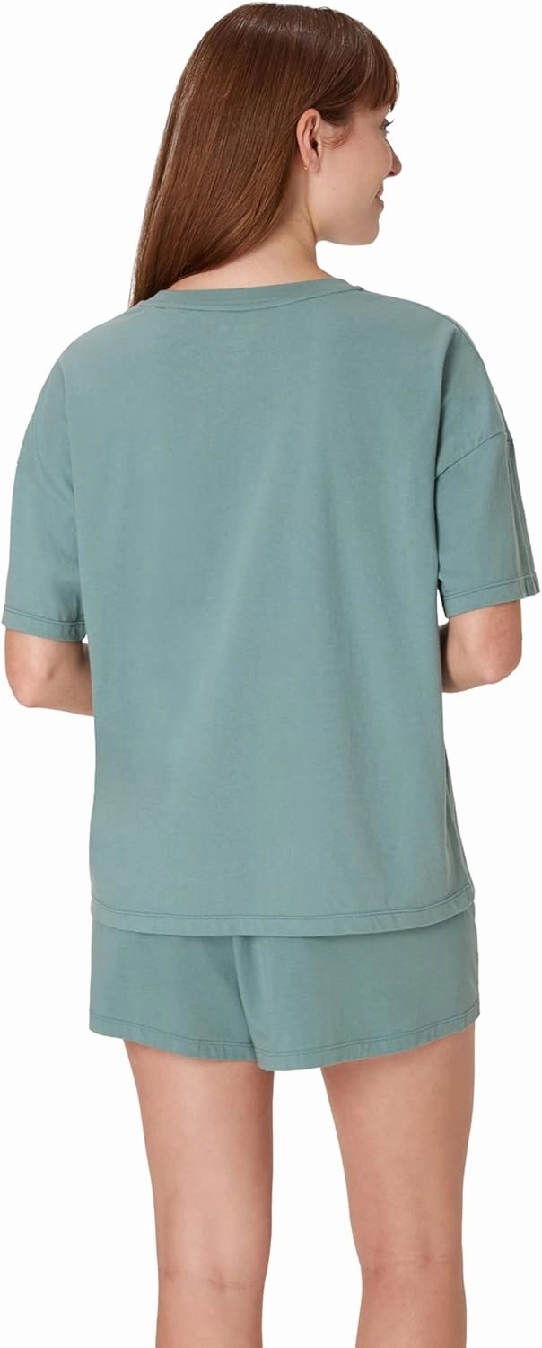 Hanes Women's Originals 2 Piece Lounge, Comfywear Supersoft Boxy T-Shirt & Sleep Shorts Loungewear Set