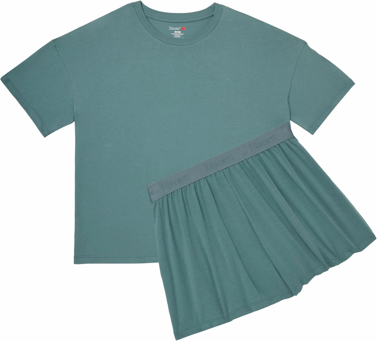 Hanes Women's Originals 2 Piece Lounge, Comfywear Supersoft Boxy T-Shirt & Sleep Shorts Loungewear Set