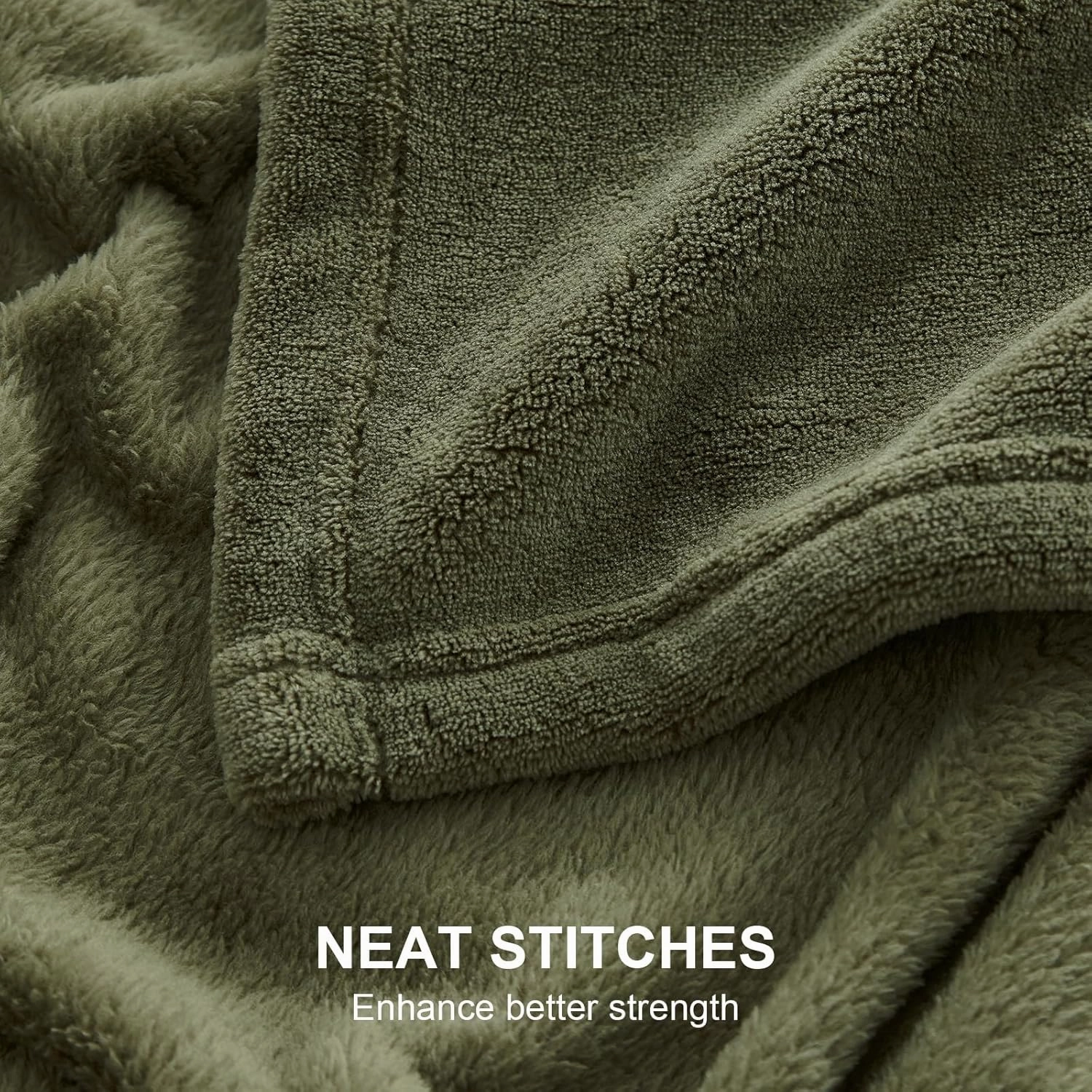 Hansleep Fleece Moss Green Full Blanket, Super Soft Flannel Fuzzy Plush Cozy Blanket for All Seasons, Moss Green, Full 84x90 Inches