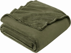 Hansleep Fleece Moss Green Full Blanket, Super Soft Flannel Fuzzy Plush Cozy Blanket for All Seasons, Moss Green, Full 84x90 Inches
