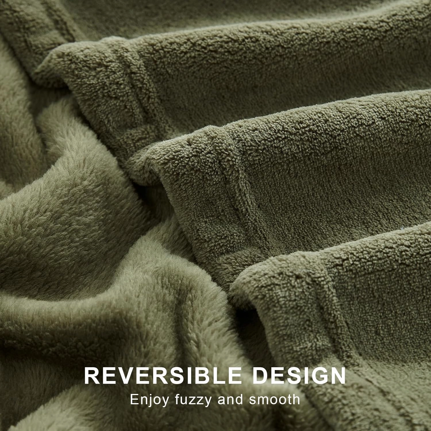 Hansleep Fleece Moss Green Full Blanket, Super Soft Flannel Fuzzy Plush Cozy Blanket for All Seasons, Moss Green, Full 84x90 Inches