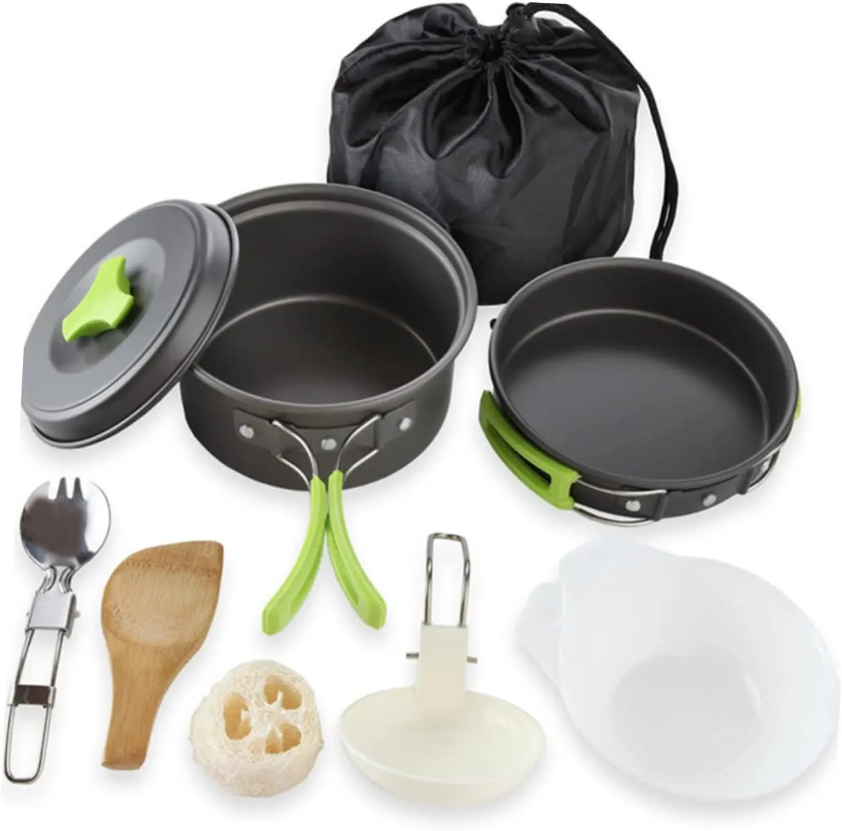 Happyyami 10 Pcs Outdoor Pot Cooking Utensils Combination Tableware Dropshipping