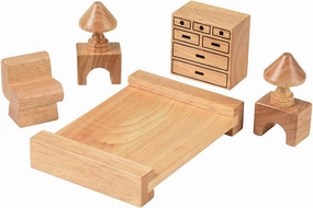 Hardwood Doll House Furniture - Master Bedroom