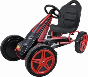 Hauck Hurricane Pedal Go Kart, Ride-On Toy w/ Rubber Tires & Handbrake, for Kids Ages 4-10