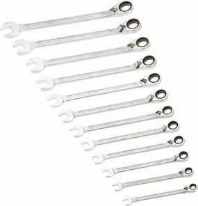 Hazet 606N/12 12-Point Profile Ratcheting Combination Wrench Set - Chrome-Plated
