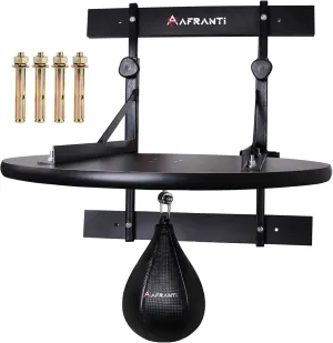Heavy Duty Adjustable Speed Bag Platform Kit 24"   Speed Punching Ball (10"x7") Adjustable Height Wall Mount Professional Fitness Ball Boxing Reaction Training Kit
