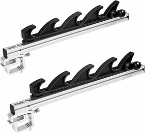 Heavy-Duty Aluminum Fishing Rod Holder for Truck Bed, 4 Rods Truck Fishing Rod Holds with C-Clamp Mount