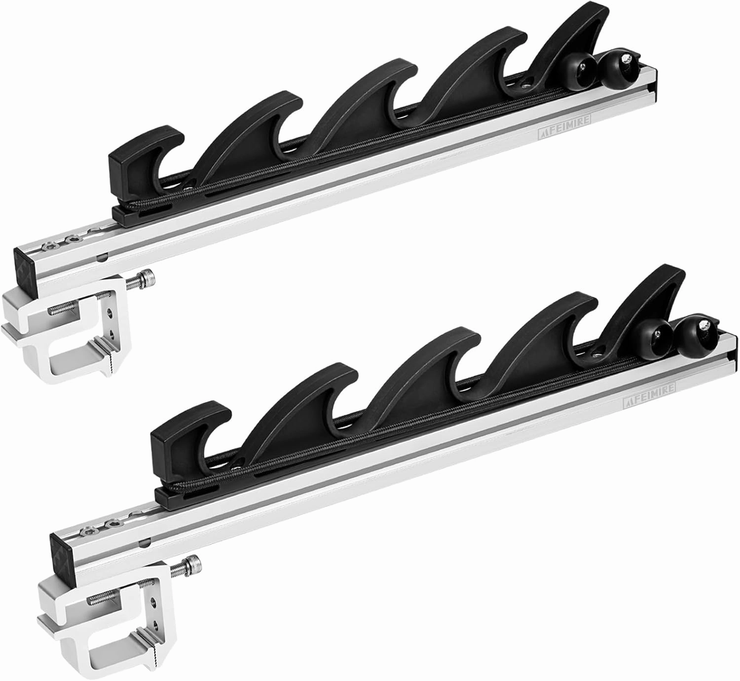 Heavy-Duty Aluminum Fishing Rod Holder for Truck Bed, 4 Rods Truck Fishing Rod Holds with C-Clamp Mount