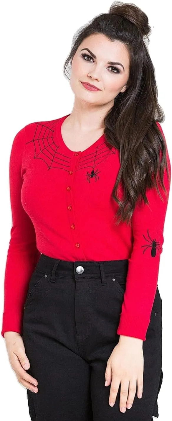Hell Bunny Spider Vintage Style Retro Long Sleeve Sweater Cardigan
