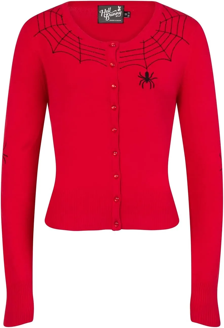 Hell Bunny Spider Vintage Style Retro Long Sleeve Sweater Cardigan