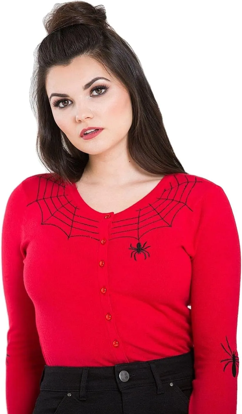 Hell Bunny Spider Vintage Style Retro Long Sleeve Sweater Cardigan