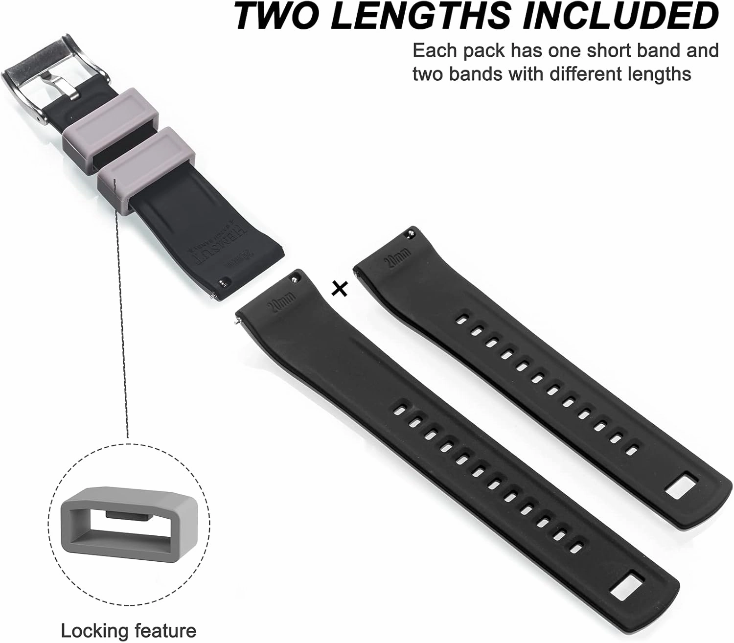Hemsut Silicone Watch Bands, 18mm 20mm 22mm Quick Release Rubber Watch Strap for Men Women Soft Replacement, 10 Colors for Choose