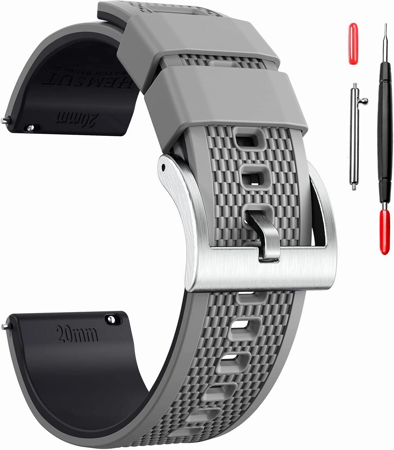 Hemsut Silicone Watch Bands, 18mm 20mm 22mm Quick Release Rubber Watch Strap for Men Women Soft Replacement, 10 Colors for Choose