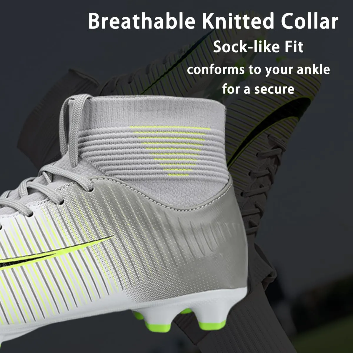 HESBITEUL Soccer Cleats Firm Ground: Lightweight FG Football Shoes
