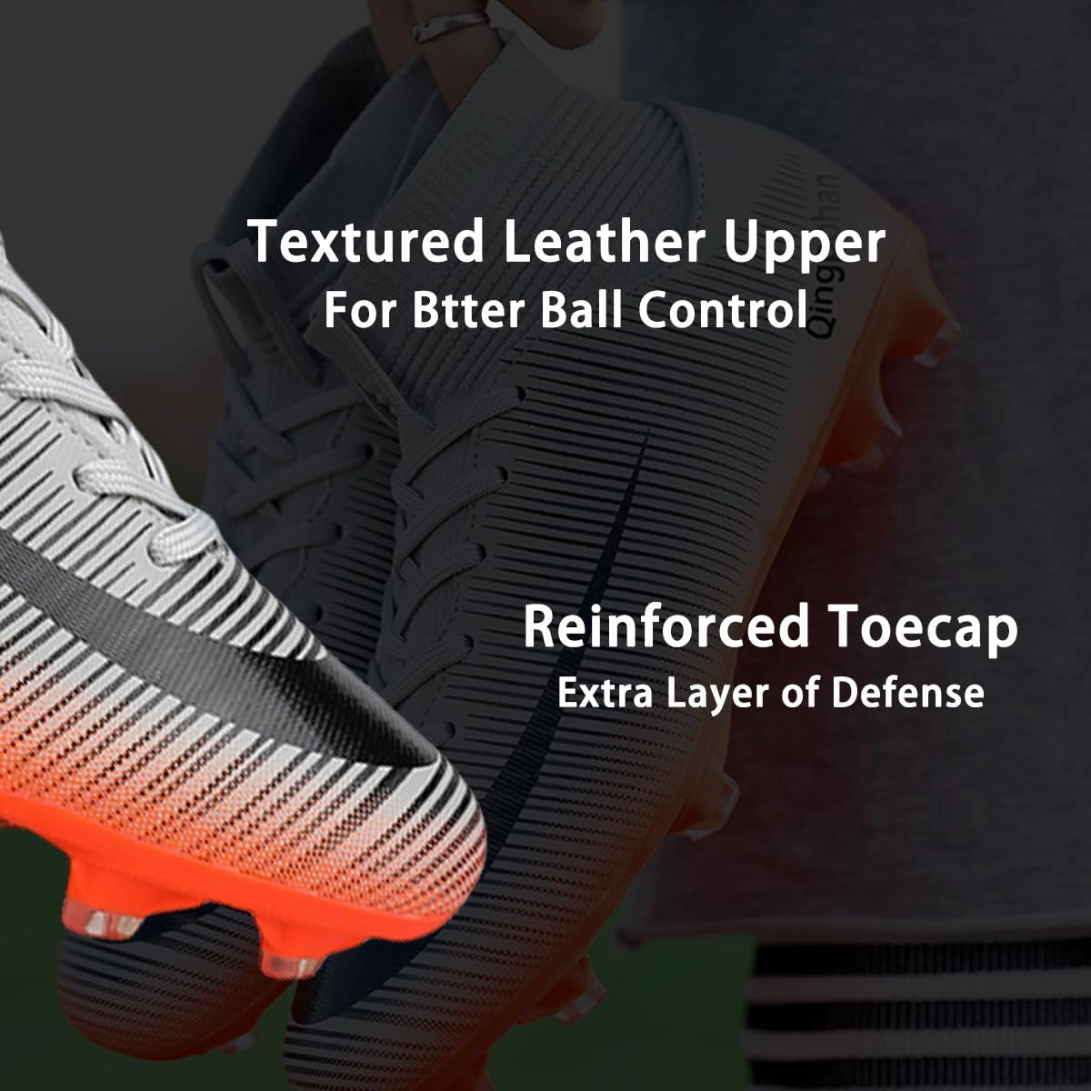 HESBITEUL Soccer Cleats Firm Ground: Lightweight FG Football Shoes