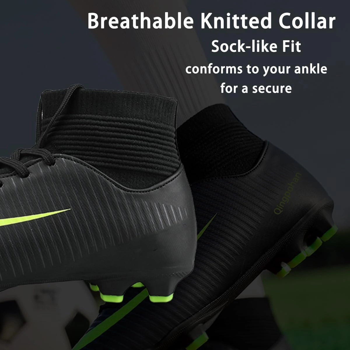 HESBITEUL Soccer Cleats Firm Ground: Lightweight FG Football Shoes