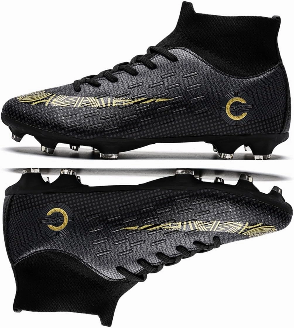 HESBITEUL Soccer Cleats Lightweight Durable: Firm Ground Football Shoes