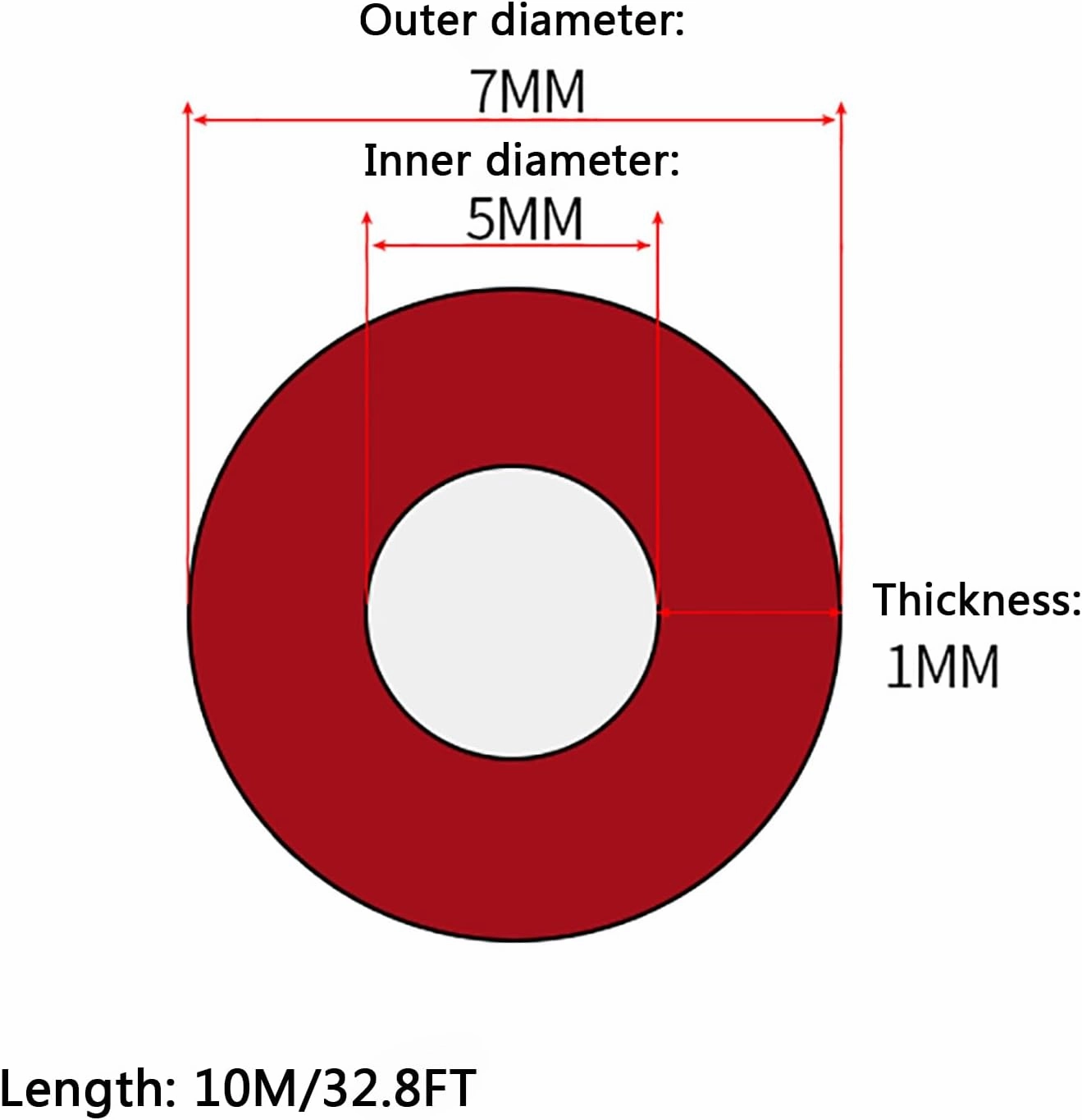 High-Performance Food-Grade Silicone Tubing - Flexible Hose for Pump Transfer, Plumbing, and Drip Irrigation(Length 10m 5 * 7mm)