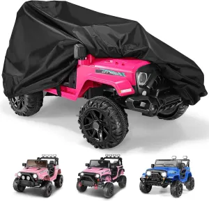 Hikoele Protection Cover of Ride on car Toys, UV Protect, All Season Suitable, Electric Car Protection for Jeep, Wide Side for 1 or 2 Seats Cars, Toy Collection, Universal Fit, Black