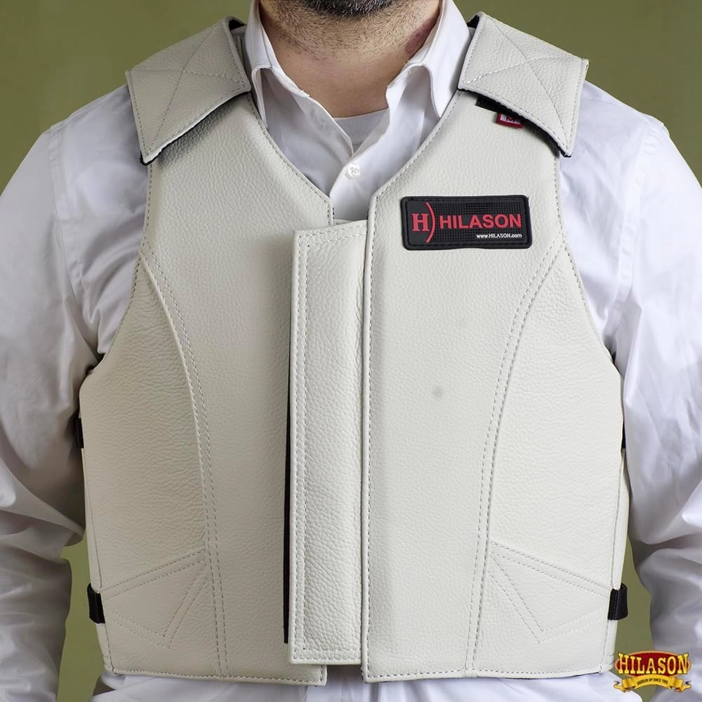 HILASON Equestrian Bull Riding Rodeo Safety Vest Protective Leather