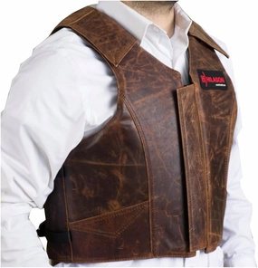 HILASON Equestrian Bull Riding Rodeo Safety Vest Protective Leather