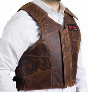 HILASON Equestrian Bull Riding Rodeo Safety Vest Protective Leather