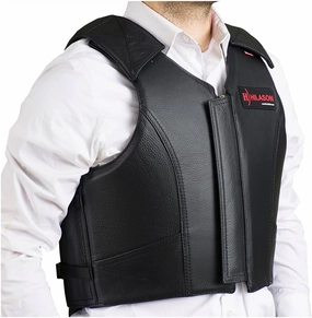 HILASON Equestrian Bull Riding Rodeo Safety Vest Protective Leather