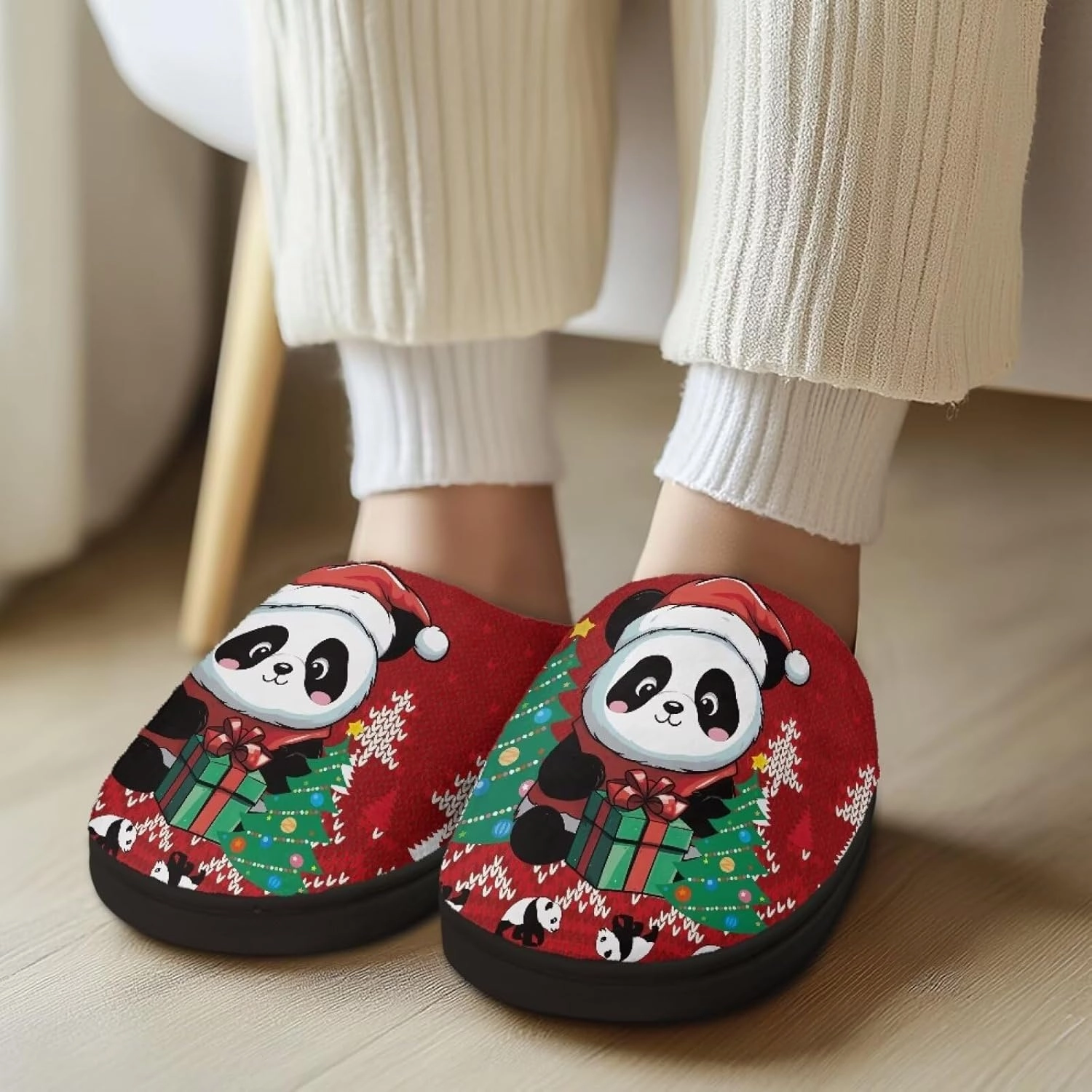 Holiday Thanksgiving Couple Slippers for Women & Men - Indoor Soft Warm Bedroom Slippers