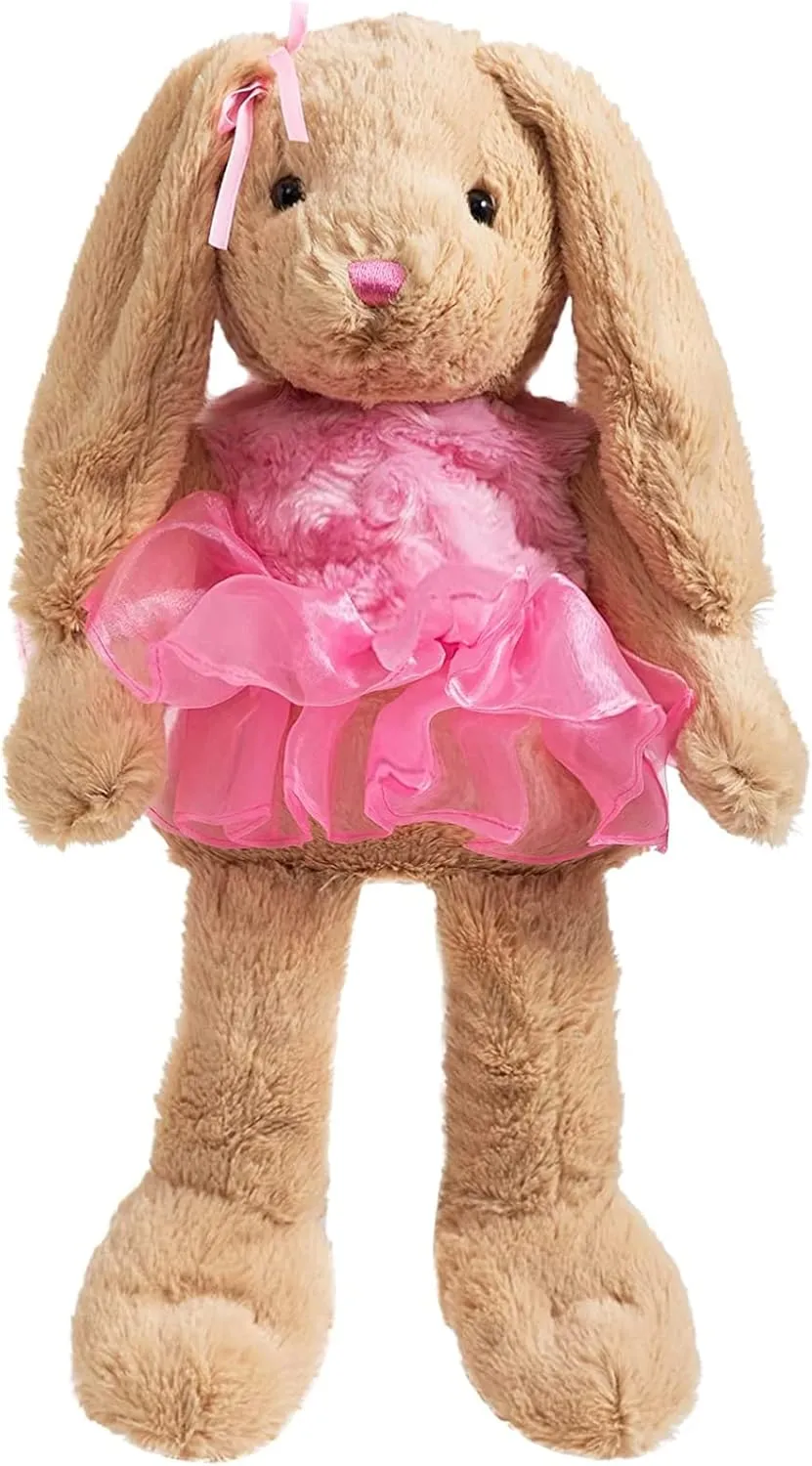 HollyHOME Ballet Bunny Stuffed Animal Plush Rabbit in Gauzy Dress Cute Easter Bunny Doll for Kids 21 inch Pink
