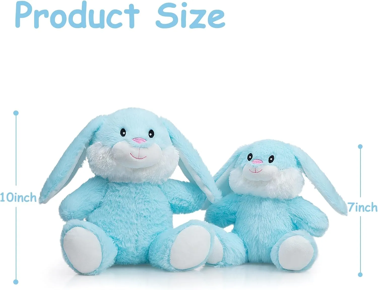 HollyHOME Bunny Stuffed Animal, Easter Bunny Plush Toys, Soft and Cuddly Stuffed Rabbit Easter Gift for Kids Baby Girls 10 inch Powder Blue
