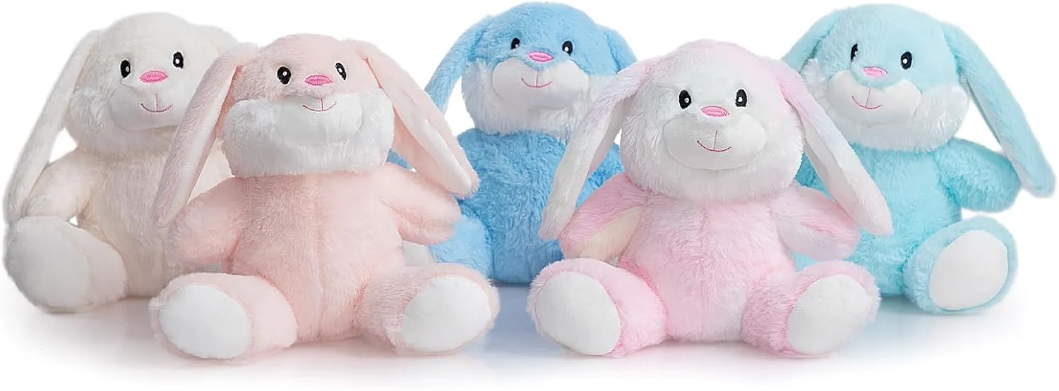HollyHOME Bunny Stuffed Animal, Easter Bunny Plush Toys, Soft and Cuddly Stuffed Rabbit Easter Gift for Kids Baby Girls 10inch White