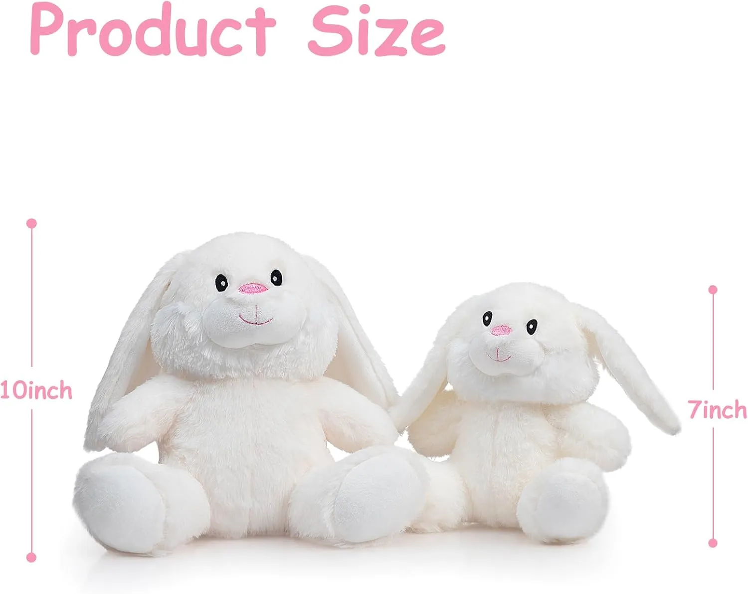 HollyHOME Bunny Stuffed Animal, Easter Bunny Plush Toys, Soft and Cuddly Stuffed Rabbit Easter Gift for Kids Baby Girls 10inch White