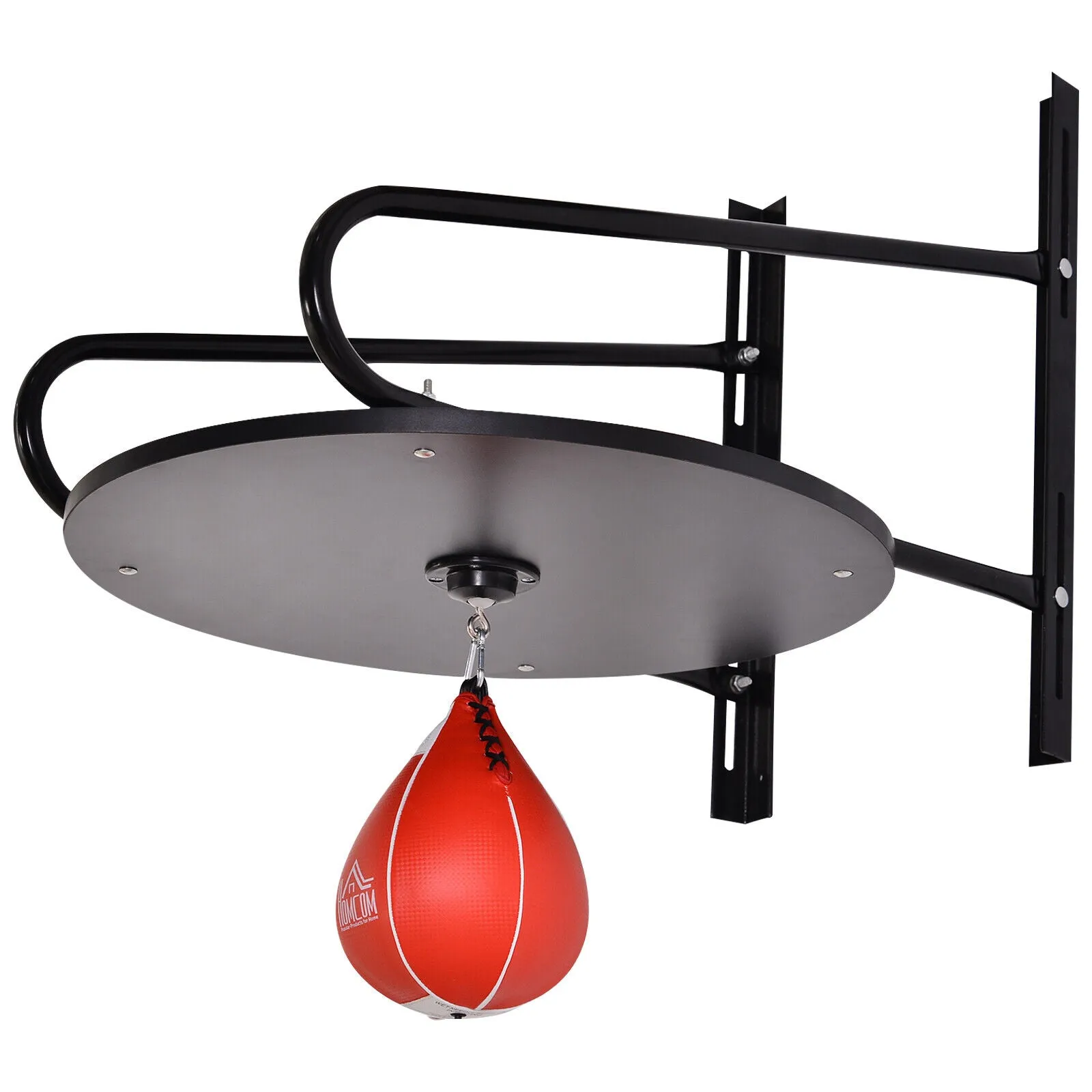 HOMCOM Wall-Mounted Punching Ball Platform – Adjustable Height Speed Bag Training Set